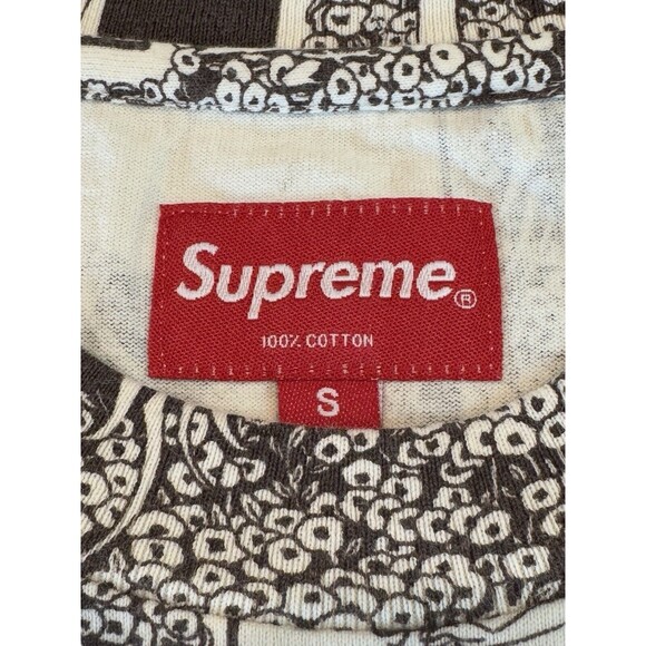 Supreme Salome L/S T-Shirt Men’s Sz S Brown Long Sleeve Embroidered Logo FW18 - Picture 4 of 10